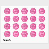 Roze Glitter Dank Je Ronde Sticker (Vel)