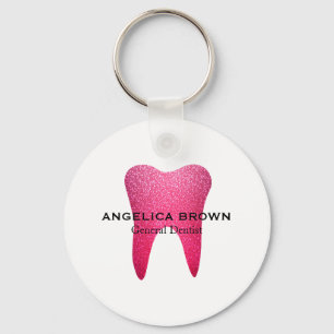 Roze Glitter Dental Sleutelhanger