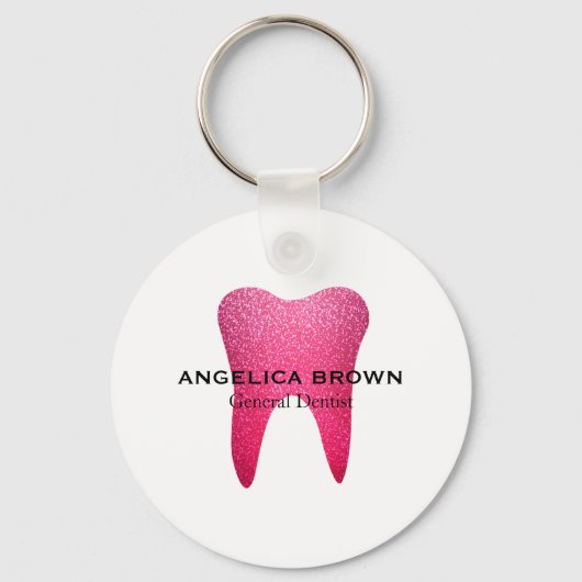 Roze Glitter Dental Sleutelhanger (Voorkant)