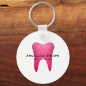 Roze Glitter Dental Sleutelhanger (Voorkant)