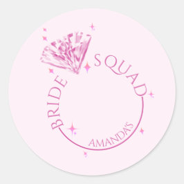 Roze Glitter Diamanten Verlovingsfeestje Ronde Sticker
