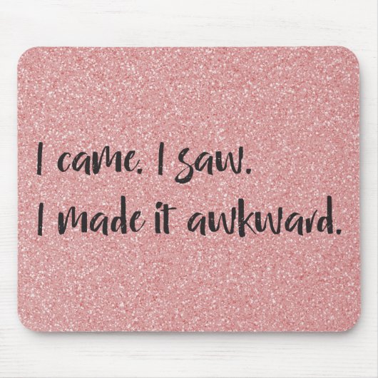 Roze glitter die ik maakte Awkward Mousepad Muismat (Voorkant)