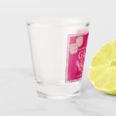 Roze Glitter Dobbelstenen Dames Spelletjesavond Shot Glas (Links)