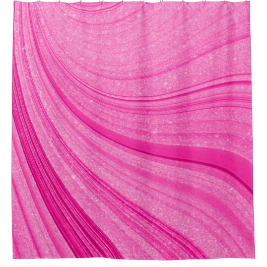 Roze glitter douchegordijn (Voorkant)