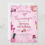 Roze Glitter Driejarige Make Up Verjaardag Kaart (Voorkant)