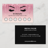 Roze Glitter Drift Browbar Eyelash Custom Loyalty Visitekaartje (Voorkant / Achterkant)