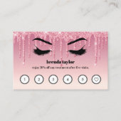 Roze Glitter Drift Browbar Eyelash Custom Loyalty Visitekaartje (Voorkant)