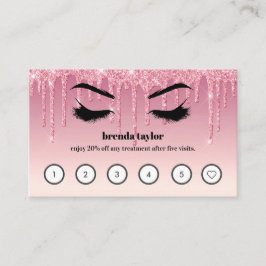Roze Glitter Drift Browbar Eyelash Custom Loyalty Visitekaartje