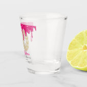 Roze Glitter Drip 50ste Verjaardag Shotglas Shot Glas (Rechts)