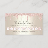 Roze glitter Drip aardbei Confection Sweet Gold Klantenkaartje (Voorkant)