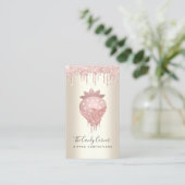 Roze glitter Drip aardbei Confection Sweet Gold Visitekaartje (Staand voorkant)