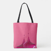 Roze Glitter Drip Canvas tas (Achterkant)
