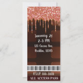 Roze Glitter Drip Chocolate Snoep Bar Party VIP (Achterkant)