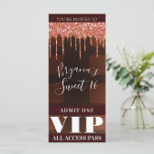 Roze Glitter Drip Chocolate Snoep Bar Party VIP (Staand voorkant)