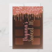 Roze glitter Drip Chocolate Snoep Bar Sweet 16 Kaart (Voorkant)