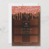 Roze glitter Drip Chocolate Snoep Bar Sweet 16 Kaart (Achterkant)