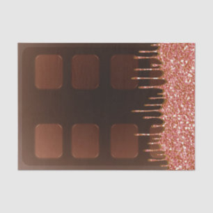 Roze Glitter Drip Chocolate Snoepbar Sweet 16 Tissuepapier