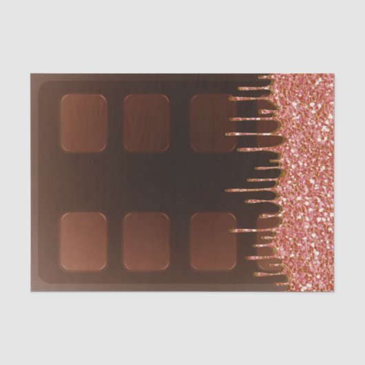 Roze Glitter Drip Chocolate Snoepbar Sweet 16 Tissuepapier (Voorkant)