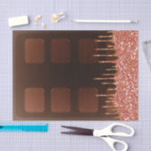 Roze Glitter Drip Chocolate Snoepbar Sweet 16 Tissuepapier (Craft)