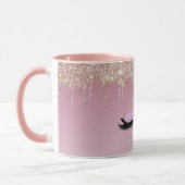 Roze Glitter Drip Coffee Mok - Sparkle en Stijl (Links)
