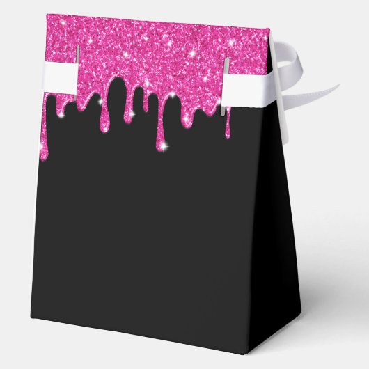 Roze Glitter Drip Faux Gold 1985 40e verjaardag Bedankdoosjes (Achterkant)