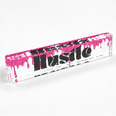 Roze Glitter Drip Lady Boss Hustle Naambord