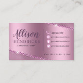 Roze Glitter Drip Metallic Folie Eyelash Visitekaartje (Achterkant)