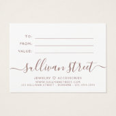 Roze Glitter Drip Small Business Gift Certificate Visitekaartje (Achterkant)