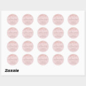 Roze glitter Drip Small Business Hartelijk dank Ronde Sticker (Vel)