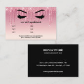 Roze Glitter Drippings Browbar Eyelash Luxury Visitekaartje (Voorkant / Achterkant)