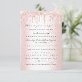 Roze Glitter Drips Bruiloft Bruid Sweet 16th Kaart (Staand voorkant)