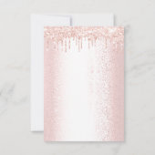Roze Glitter Drips Bruiloft Bruid Sweet 16th Kaart (Achterkant)