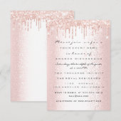 Roze Glitter Drips Bruiloft Bruid Sweet 16th Kaart (Voorkant / Achterkant)