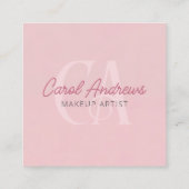 Roze Glitter Drips Make-up Artiest Lash Beauty Sal Vierkante Visitekaartje (Achterkant)