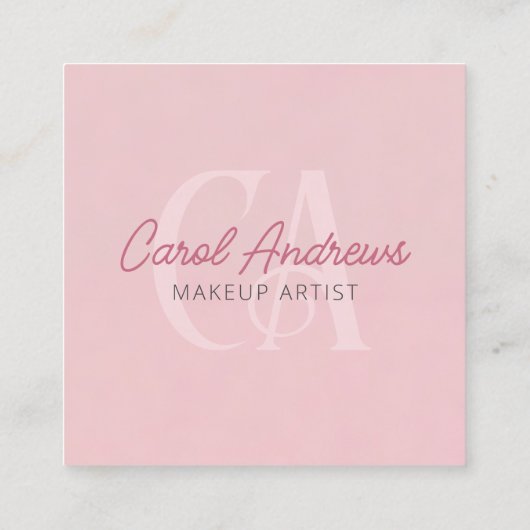 Roze Glitter Drips Make-up Artiest Lash Beauty Sal Vierkante Visitekaartje (Achterkant)