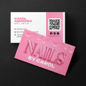 Roze Glitter Drips Nail Technician Nail Artist Visitekaartje