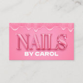 Roze Glitter Drips Nail Technician Nail Artist Visitekaartje (Voorkant)