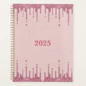 Roze Glitter Drips Planner 2025 (Voorkant)