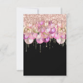 Roze glitter Drips Roos Confetti Bridal Sweet 16th Kaart (Achterkant)