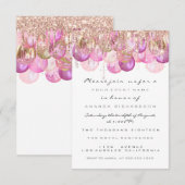 Roze Glitter Drips Roos Gold Bridal Sweet 16th Kaart (Voorkant / Achterkant)