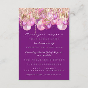 Roze Glitter Drips Roze Magenta Bruids Sweet 16th Kaart