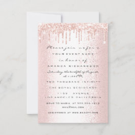 Roze Glitter Drips Trouw Bruids Sweet 16e Kaart