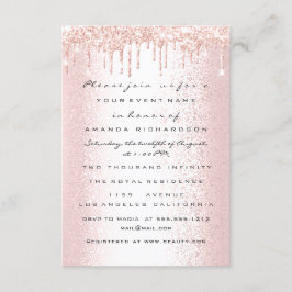 Roze Glitter Drips Trouw Bruids Sweet 16e Kaart