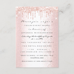 Roze Glitter Drips Trouw Bruids Sweet 16e Kaart