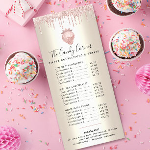 Roze Glitter Drives Chocolate Dessert Gold Menu