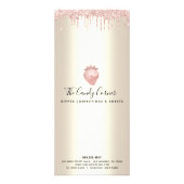 Roze Glitter Drives Chocolate Dessert Gold Menu (Achterkant)