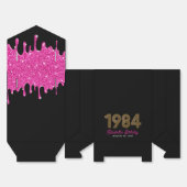 Roze Glitter Drup Nep Goud 1984 40e Verjaardag Bedankdoosjes (Ongevouwen)