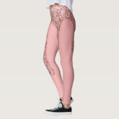 Roze Glitter Druppel Sparkle Chic Patroon Yoga Bro Leggings (Links)