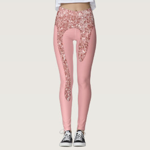 Roze Glitter Druppel Sparkle Chic Patroon Yoga Bro Leggings