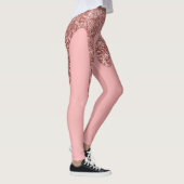 Roze Glitter Druppel Sparkle Chic Patroon Yoga Bro Leggings (Rechts)